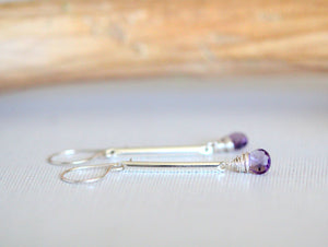 Amethyst Bar Earrings