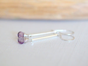 Amethyst Bar Earrings