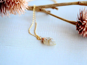 Palm Necklace - Rutilated Quartz