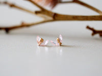 Mini Moonbeam Studs - Rose Quartz