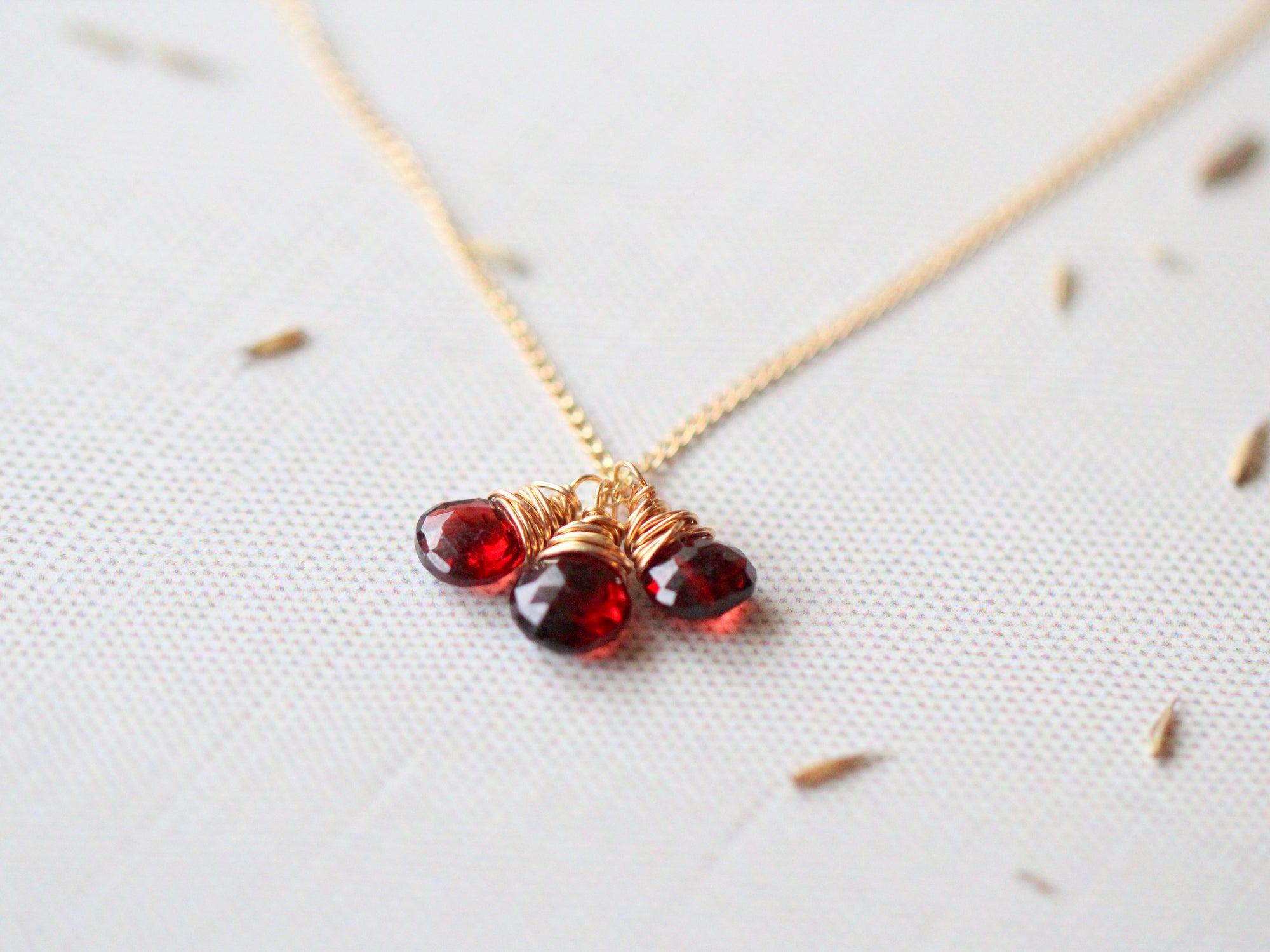 Garnet Trio Necklace