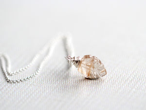 Palm Necklace - Rutilated Quartz