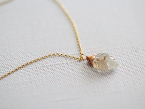 Palm Necklace - Rutilated Quartz