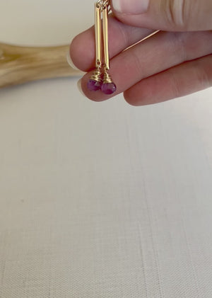 Amethyst Bar Earrings