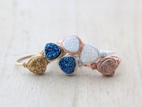 Druzy Triangle Rings