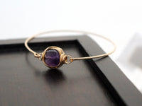 Amethyst Bezel Wrapped Bracelet